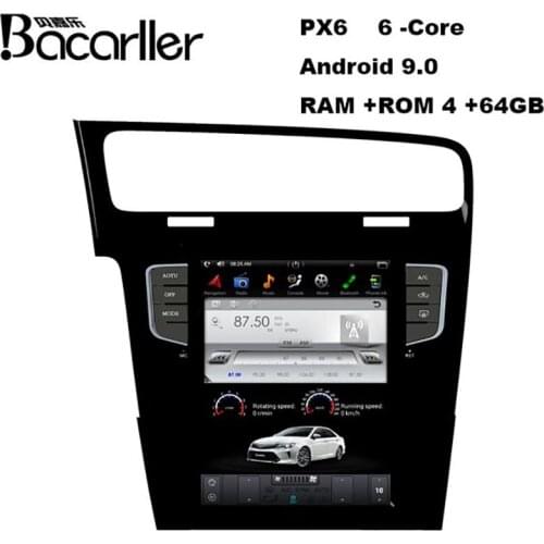PX6 Vertical Screen Tesla Style Android 9.0 4G+64GB Car Radio Player For VW Volkswagen Golf 7 2010 - 2018 GPS Navigation DSP