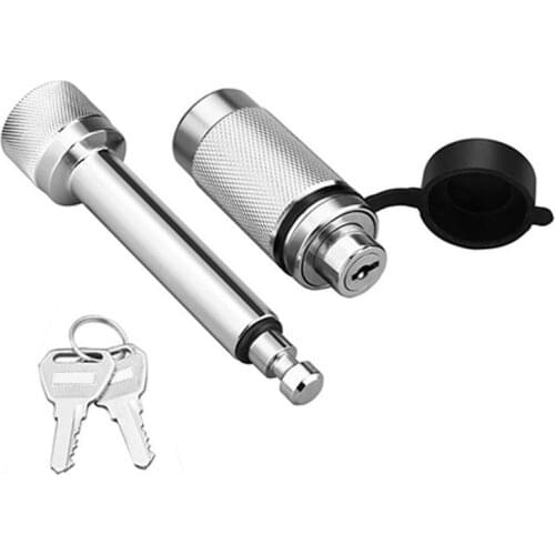 Trailer Hitch Locking Pin - Black Tow Hitch Receiver Lock with Anti-Rattle, fits Class III - V Hitches with 2" and 2.5" Receiver