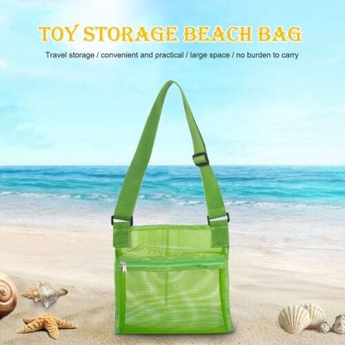 Childrens beach sandbags, net pockets, picnic toys, clothes, towel bags, convenient to carry, quick-drying storage sundries bag