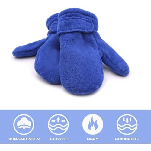 Toddler Infant Winter Mittens Lined with Fleece Easy-on Baby Boy Girls Warm Thic