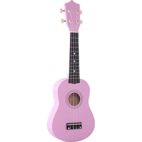 21 inch Soprano Ukulele 4 Strings Hawaiian Guitar Uke + String + Pick For Beginners kid Gift(Pink)
