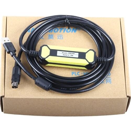 USB-HW Programming Cable For Haiwell E/S/H/C/T Series PLC 4Pin Round RS232Communication HW Download Line