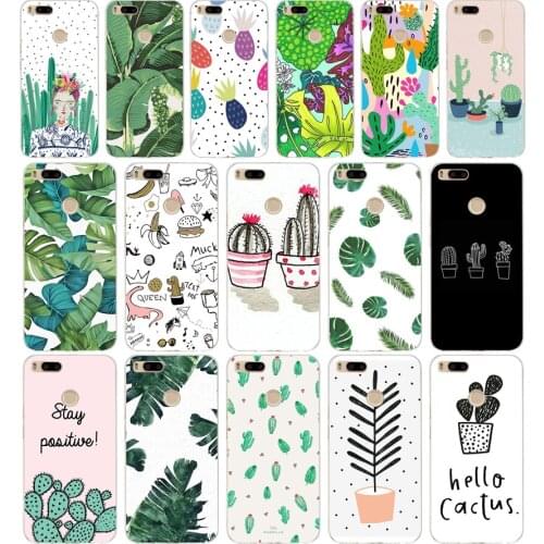 20AA Candy Color Leaf Print gift Soft Silicone Tpu Cover phone Case for Xiaomi Redmi Mi A1 A2 8 lite