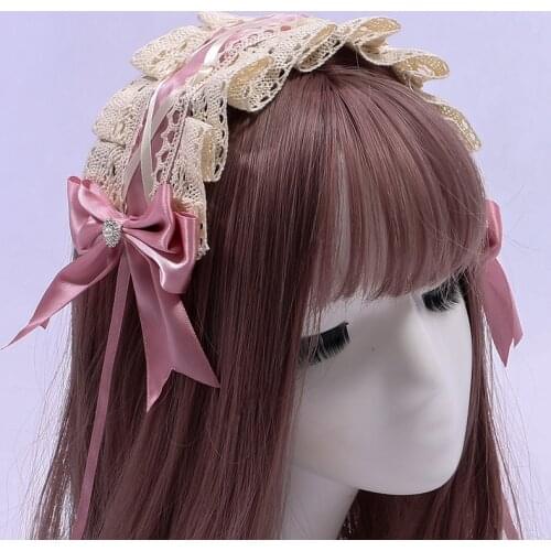 Lovely Sweet Hair Hoop Anime Maid Cosplay Headband Lolita Lace Flower Headwear Cute Hair Accessory Hand Made for Girls Gift Hot