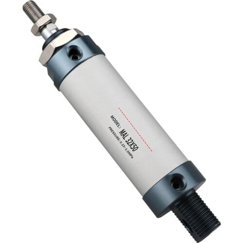 Aluminum alloy Pneumatic cylinder MAL 32mm bore 25mm-500mm stroke double acting Single Rod Air Cylinder