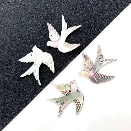 Natural Shell Pendant Jewelry Beaded Necklace Accessories Bird Shape Mother-of-Pearl Jewelry Making Bracelets Earrings Supplies