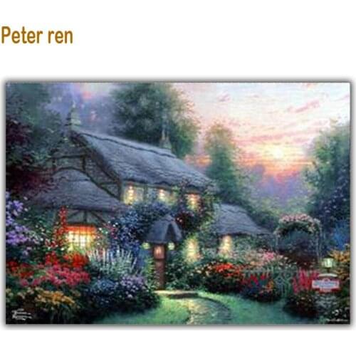 Full diamond embroidery house 5d diamond mosaic cross stitch diy diamond painting landscape square diamond picture Garden hut