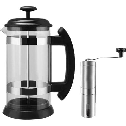 Portable Manual Coffee Grinder, French Press Pot Coffee Machine Filter Pot, Household Coffee Filter Tool-ABUX