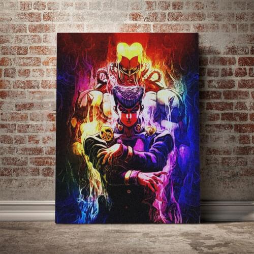 Anime JoJo Josuke fan art Poster Canvas Wall Art Decoration prints for living Kid Children room Home bedroom decor painting
