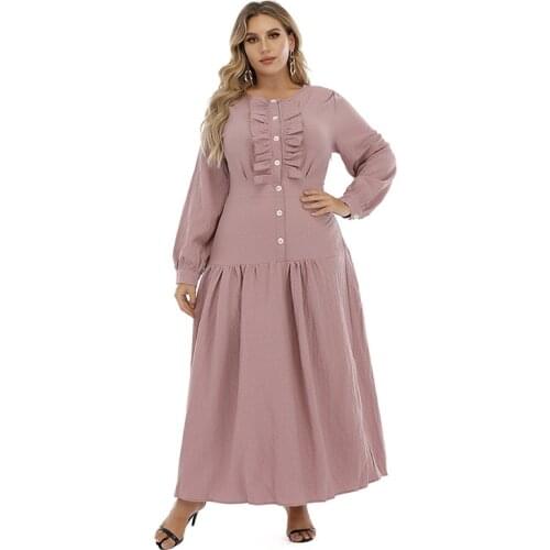 Casual Pink Long Sleeve Dress Women Fashion Elegant Vintage Dress Autumn French Ruffle Plus Size 5xl Maxi Dress 100kg To Wear