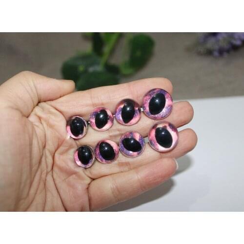20pcs/lot 13mm/14mm/15mm/18mm animal eyes clear plastic safety toy cat eyes + glitter fabric + washer--size option--02