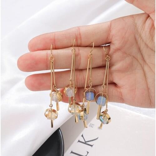 Shamir Han Edition Tassel Iong Geometric Beads Color Earrings Fashion Jewelry Earring Girl Sweet Gift