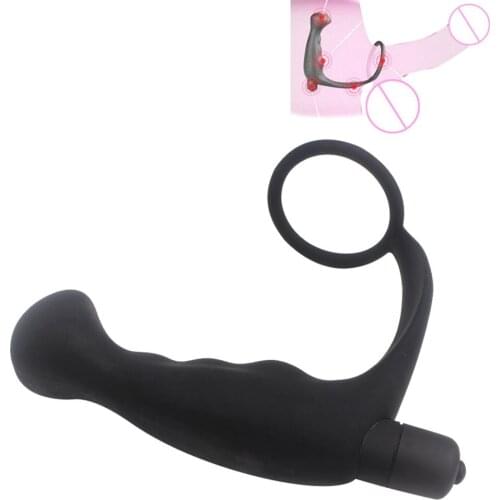 Men Climax Silicone Anal Vibrator Dildo Butt Plug Adult Products Delay Ejaculation Cock Ring Prostate Massager Sex Toys for Men