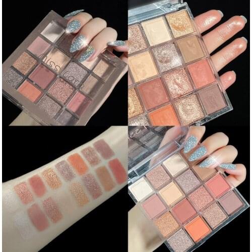 Miss Lara 16 Color Eyeshadow Marble Dish Eye Makeup Waterproof Mineral Powder Shimmer Eye Shadow Make up Palette Cosmetics