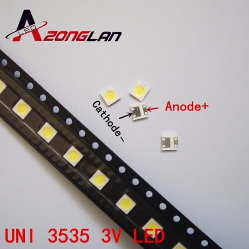 UNI 300pcsLED Bcklight High Power LED 1W 3537 3535 90LM 3v Cool white LCD Backlight for TV TV Application