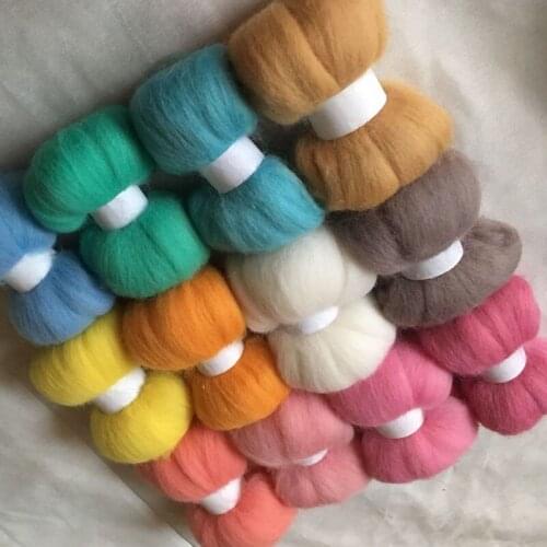 WFPFBEC wool for felting 120g 12colors 10g/color wool roving fiber needle felt doll set