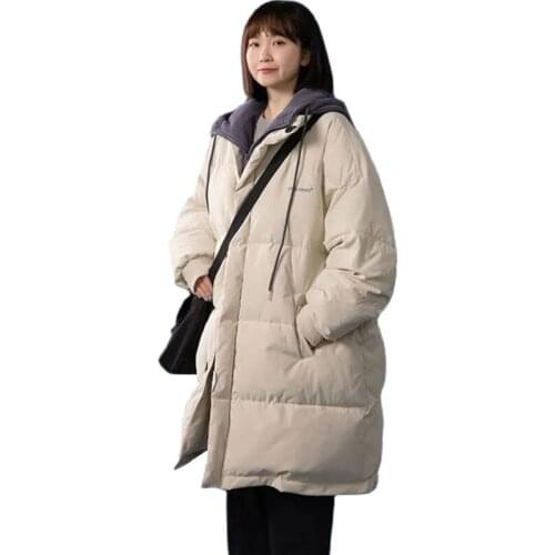 Plus Size Cotton Clothes Parkas Jacket Women New Korean Style Loose Thick Loose Hooded Fake Two Pieces Coats Woman Winter 2021