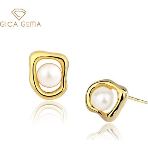 GICA GEMA Classic 925 Sterling Silver Freshwater Pearl Earrings For Women Fine Jewelry Wholesale