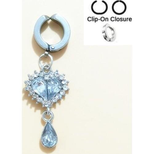 1Pcs New Fashion Crystal Non-perforated Navel Ring Dual-use Navel Nail Non-piercing Fake Navel Ring Navel Button