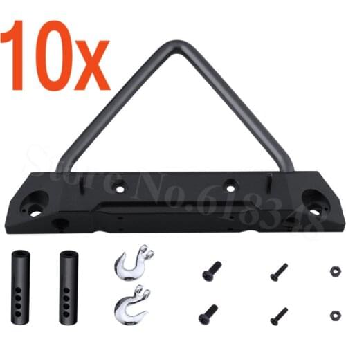10Sets Aluminum Alloy Front Bumper & Metal Tow Hook for 1/10 Axial SCX10 RC Rock Crawler Hop Up Parts AX80125 Wholesale