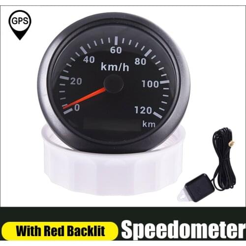 120 200 km/h GPS Speedometer Odometer For Marine ATV Truck Boat Car 85mm Waterproof Speed Gauge Red Backlight With GPS Antenna