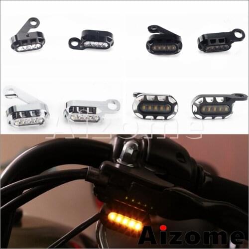 2 in 1 CNC Motorcycle Mini Amber LED Turn Signal Lights White Daytime Running Lamp for Harley Sportster XL 1200 883 XL 2004-2020