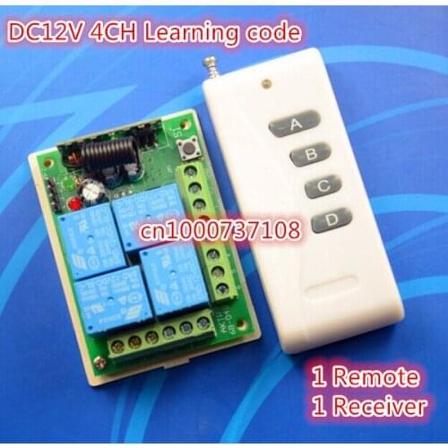 4CH Wireless Remote Control Switch DC 12V Receiver and Transmitter Home Automation Kit 315mhz /433.92mhz