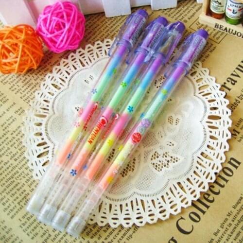 6 Color in 1 Gel Pens For Office Student Ink Pen Chalk Pen Xmas Gift EM88