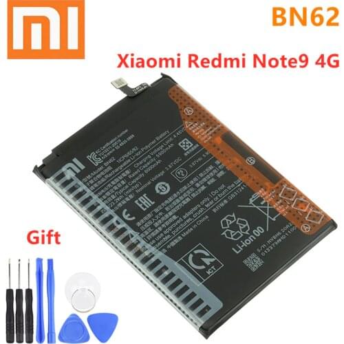XiaoMi New Original Battery BN62 6000mAh For Xiaomi Redmi Note9 4G POCO M3 High Quality Battery + Free Tools