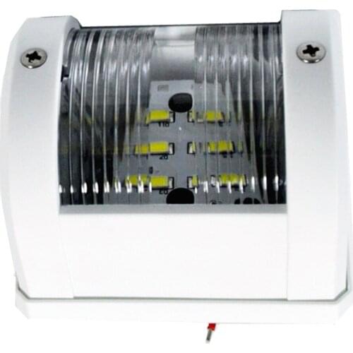Side Mount LED White Stern Navigation Light Marine Sailing Signal Lamp 12V 2NM 42.5LM ABS Housing for Boats Up to 12meters