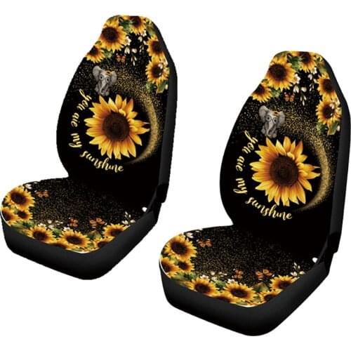 Sunflower Car Seat Cover,Pack of 2 Universal Front Seat Protective Cover,Fashion Bucket Seat Cover for Women For Peugeot 206 207