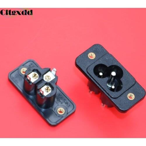 Cltgxdd 100pcs AC 2.5A 250V 3 pin voltage AC IEC 320 C6 power socket connector 3pin black,with Screw hole fixation C04