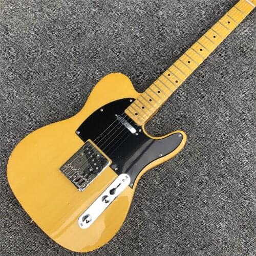 Yellow Color Fen TL Electric Guitar,Maple Fingerboard Solid Wood Guitarra,Free Shipping