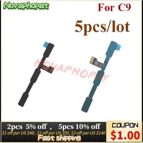 Novaphopat Power Switch On Off Volume Up Down Ribbon For Meizu C9 Power Button Key Control Flex Cable 5pcs/lot