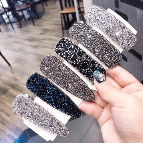 1PC Square Waterdrop Bling Crystal Hairpins Headwear for Women Girls Rhinestone Hair Clips Pins Barrette Accessories