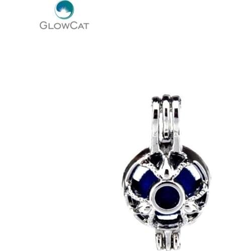 K510 5pcs/lot Silver Alloy 24mm Flower for MoM Wife Beads Cage Pendant Locket Fairytale Party Essential Oil Diffuser