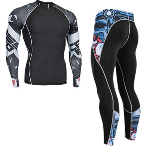 3XL MMA Compression Tracksuit Men Demix Mens Sport Jogging Suit Rashgard Running Set Men Gym Clothing Men Fitness Workout Tight