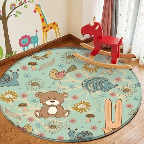 Tapis Cartoon Animal Flannel Carpets for Palor Bedroom Living Room Rug Cartoon Cute Kid Carpet Animal Printed Child Mat Alfombra