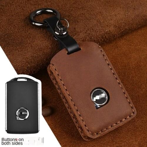 Leather Car Key Cover Case For Volvo XC40 XC60 S90 XC90 V90 2017 2018 T5 T6 2015 2016 T8 Keychain Car Remote
