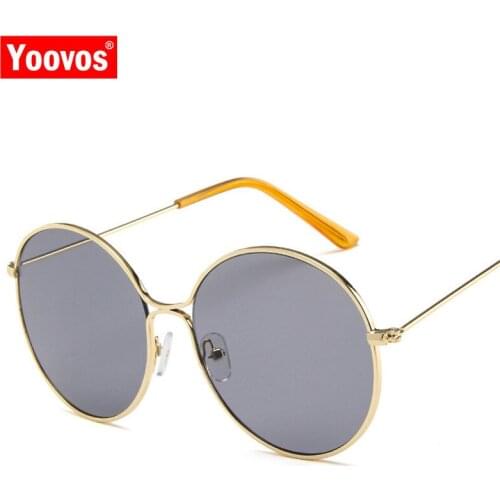 Yoovos 2021 Round Sunglasses Women Vintage Luxury Ocean Lens Glasses Metal Retro Shopping Fashion Oculos De Sol Feminino UV400