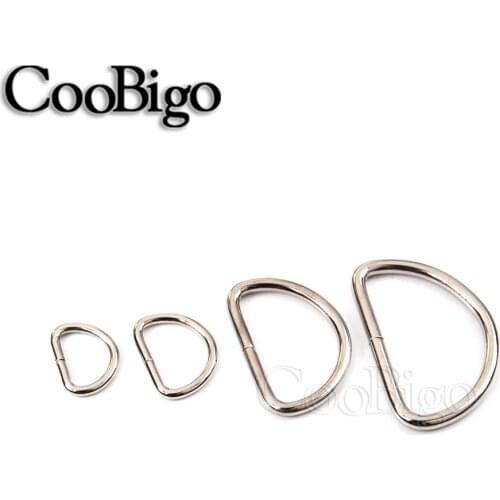 20pcs Metal D Ring Silver Semicircle Half-Ring Semi Round Buckle for Belt Pet Collar Bag Strap DIY Accessory 13mm 15mm 25mm 33mm