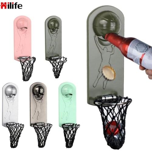 HILIFE Multifunction Bottle Opener With Pocket Wine Beer Opener Wall Mount Basketball Opener Magnet Kitchen Gadget