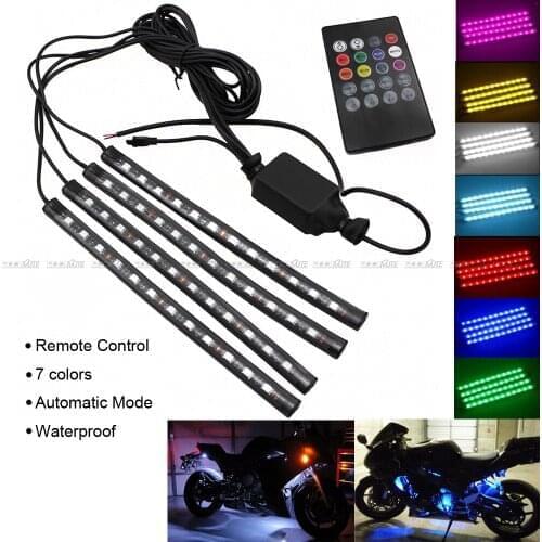 Motorcycle RGB LED Strip Atmosphere Decorative Light Remote Control For APRILIA Mana 850 RST1000 Shiver 750/900 RS250 RS125 RS50