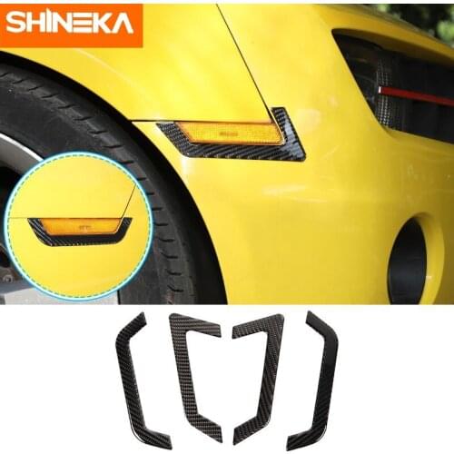 Soft Carbon Fiber Car Rear Side Tail Light Lamp Eyebrow Decoration Cover Trim Sticker Accessories For Chevrolet Camaro 2012-2015
