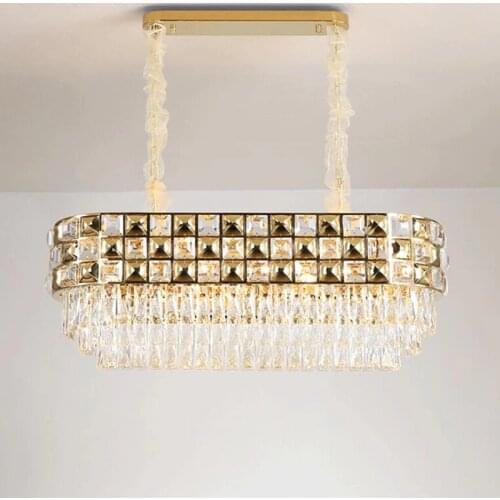 Jmmxiuz New Modern Chandelier Lighting For Dining Room Home Decoration Crystal Chandeliers Luxury Crystal Gold LED Chandelier