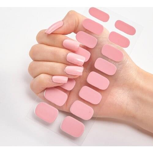 Pure Solid Color Nail Stickers Adhesive Minimalist Design Fashion Nail Stickers Designer Nail Decals Nail Strips Nail Tips
