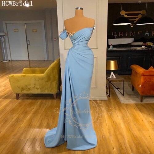 Dusty Blue Sexy Long Dresses Prom Strapless Side Slit Plus Size Formal Dress For Women Customize Evening Party Gowns Cheap
