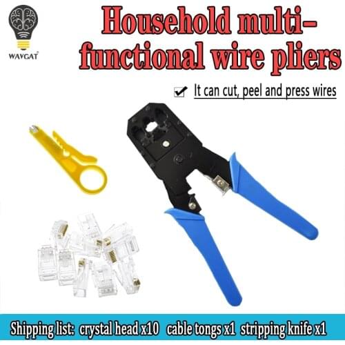 RJ45 crimper tool RJ11 RJ12 cat5e cat6 cable crimping tool network pliers tool 8P/6P4P multi-function cable pliers peeling shear