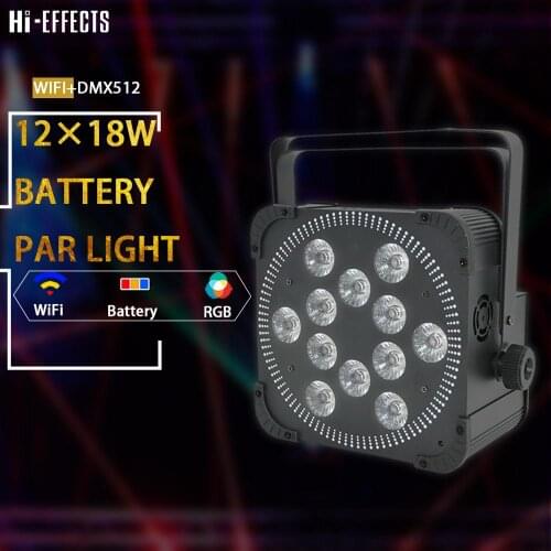 12x18w led battery par light Wireless with WIFI&IRC Remote control par light RGBWA+UV 6IN1 LED stage lighting effect par light