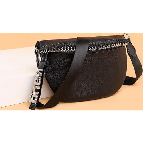 New Luxury Fashion Cowhide Women Crossbody Bag Semicircle Saddle Bags Soft Leather Shoulder Bags For Ladies Handbags Designer